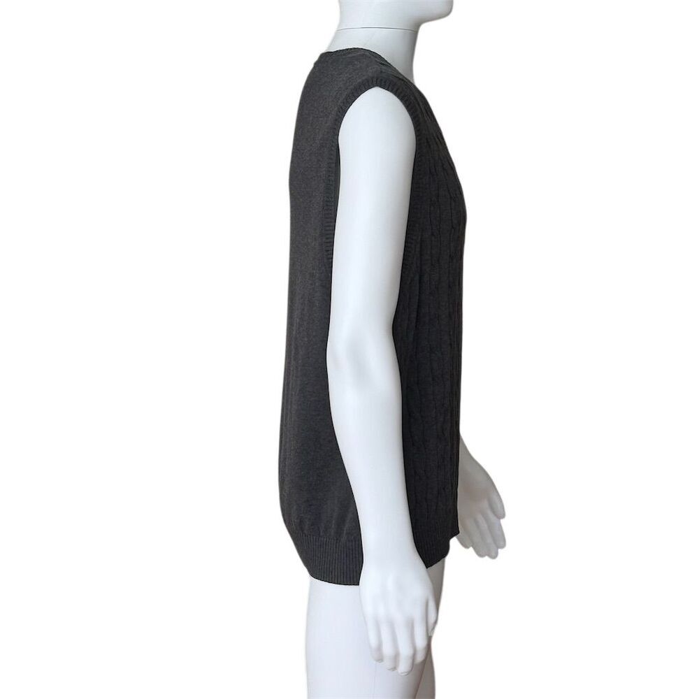 Club Room Men's Cable Knit V-Neck Sweater Vest Gray Size L - Picture 3 of 7